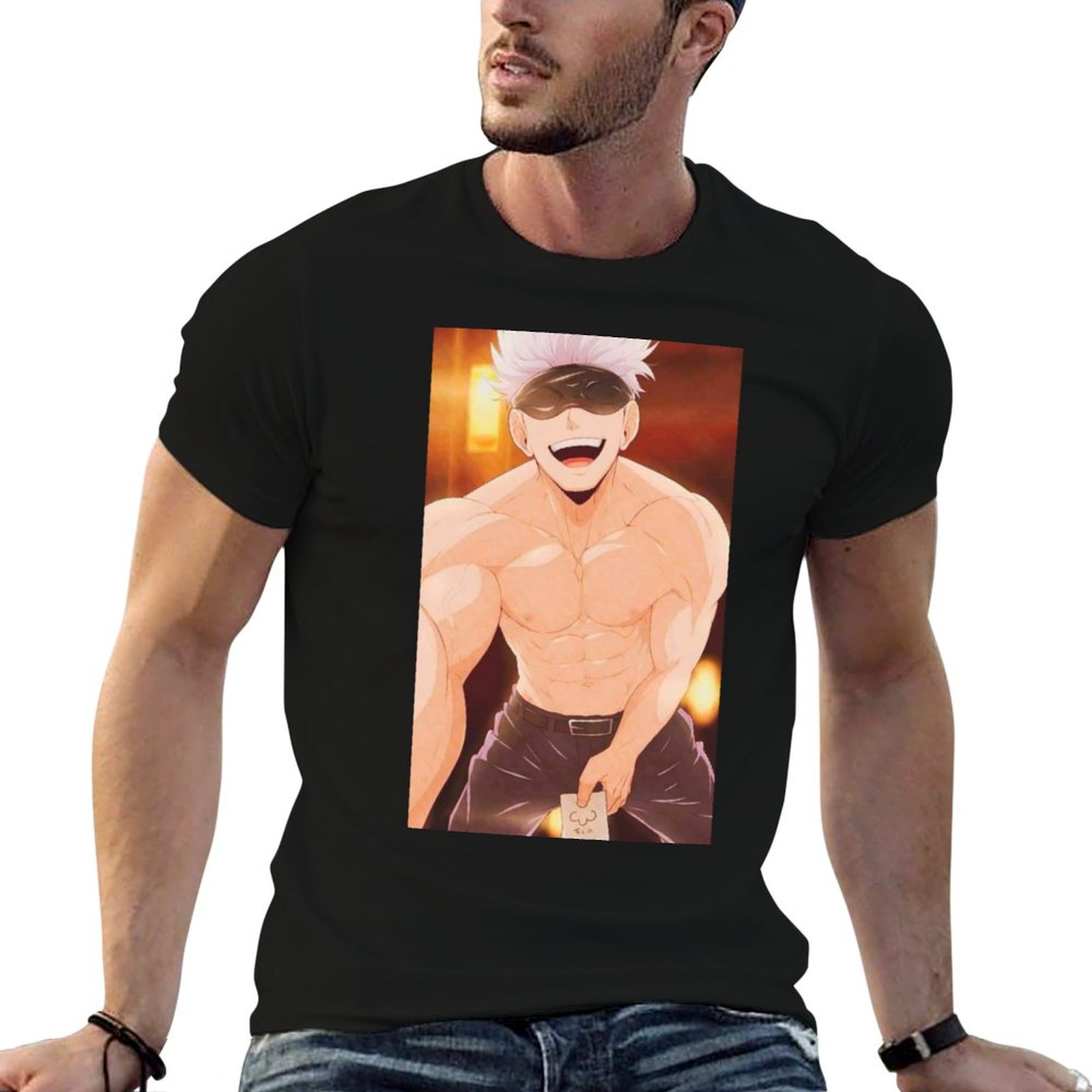 Anime Merchandise T-Shirts - โกโจ ซาโตรุ สินค้าของที่ระลึก เสื้อยืด เสื้อยืดสำหรับผู้ชาย เสื้อยืดกราฟิก