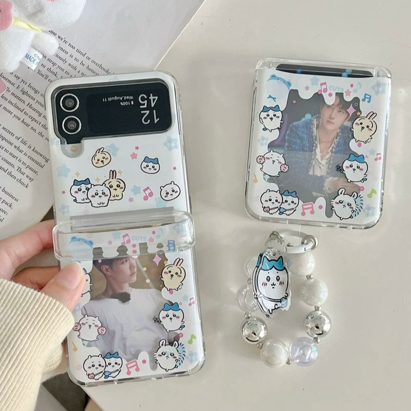 Phone Case Anime - เคสโทรศัพท์ลายการ์ตูนญี่ปุ่นน่ารัก Chiikawa พร้อมช่องใส่บัตร สำหรับ Samsung Galaxy