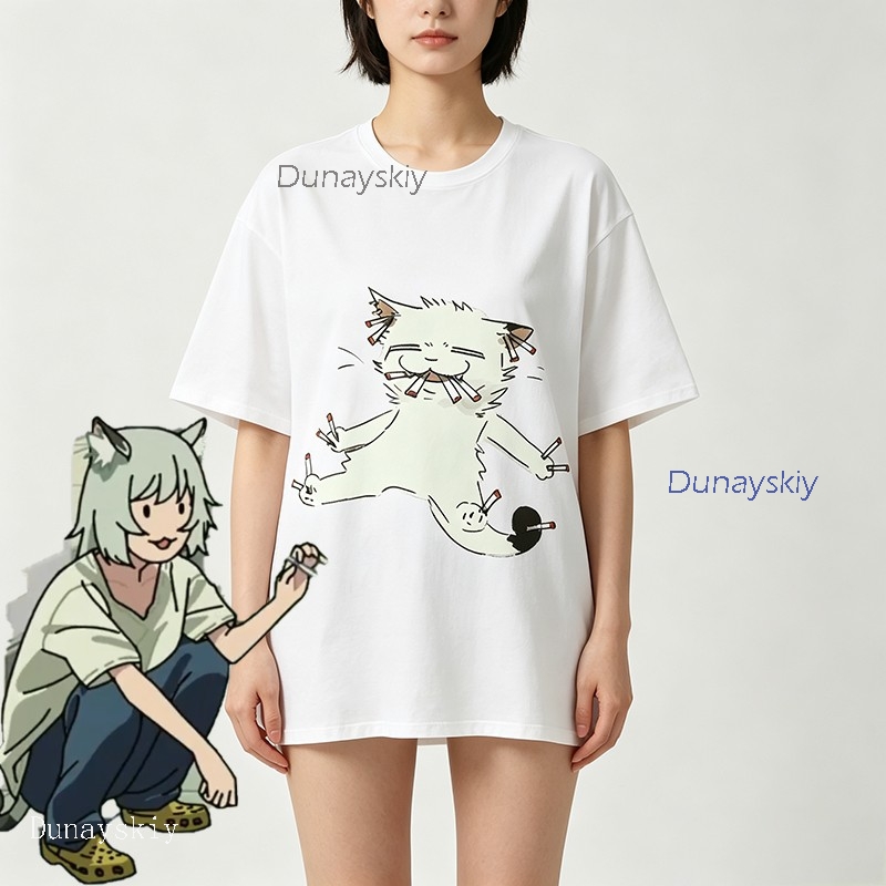 YesOk Chainsmoker Cat Yaniko S - Anime Merchandise T-Shirts บทวิจารณ์และราคา